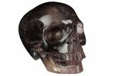 Realistic, Carved, Banded Purple Fluorite Skull #151021-1